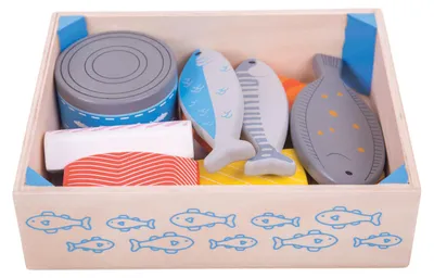 Zdjęcie produktu dla Drewniane owoce morza w pudełku Bigjigs Toys