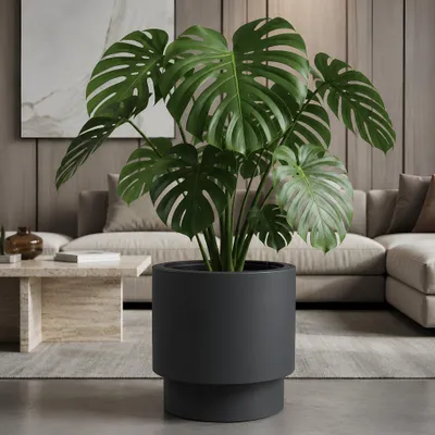 Produktbild von Großer außen Blumentopf NIVO rund 47 x 44 cm anthrazit