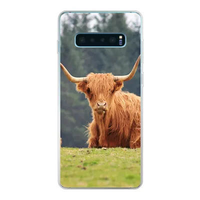 Produktbild von MuchoWow® Handyhülle Schutzhülle Hülle für Samsung Galaxy S10 Lite Schottische Highlander - Gras - Wald Silikon Softcase Handy Hülle - Schutz