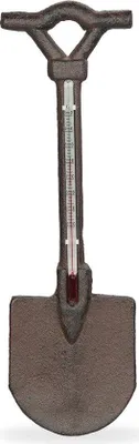 Produktbild von Altes Außenthermometer - analoger Wandthermometer aus braunem Gusseisen