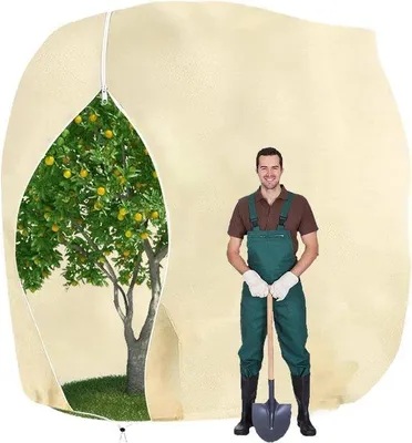 Produktbild von Unyqoos® Atmungsaktive, lichtdurchlässige Winterschutz-Abdeckung für Außenpflanzen mit Reißverschluss – 200 x 240 cm, 30% Lichtdurchlässigkeit