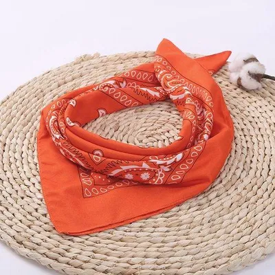 Produktbild von Polyester- und Baumwoll-Vierkantschalsatz, Outdoor-Fahrradschal, geeignet für Damen, Herren und Kinder, 55x55cm, Orange