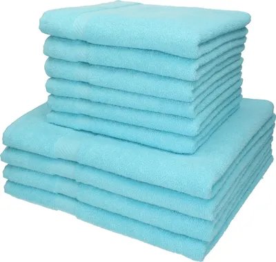 Produktbild von Betz 10-tlg. Handtuch-Set PALERMO - 4 Liegetücher 6 Handtücher 100% Baumwolle  Farbe: türkis