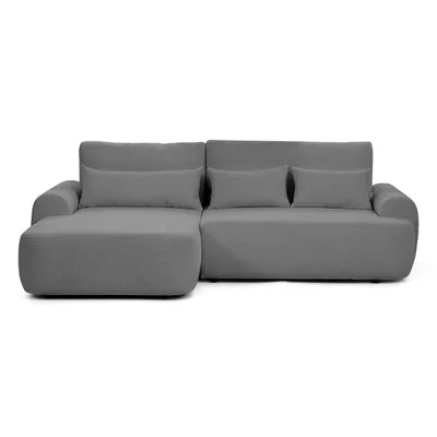 Produktbild von Ecksofa OLIVER mit Schlaffunktion & Bettkasten, Bouclé Dunkelgrau, Eckseite links