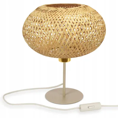 Produktbild von LUXOLAR Tischlampe Beige Gold E27 LED - Nachttischlampe verstellbar Boho Japandi - Schreibtischlampe