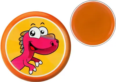 Obrázek produktu pro Létající talíř Frisbee s dinosaurem, oranžový, 20 cm