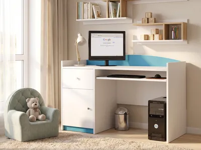 Immagine prodotto di Scrivania per studenti, adatta a bambini e ragazzi, colore blu | Tavolo da studio per compiti e attività creative, design compatto, productTiles.product.images.aiGenerated