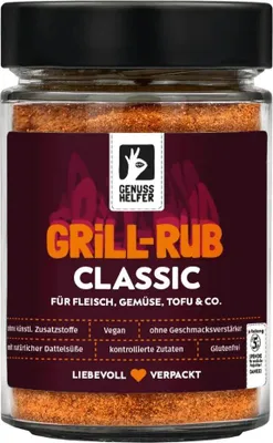 Produktbild von Grill-Rub Classic, BBQ Rub Gewürz, Gewürzmischung für Grillfleisch und Marinaden, 200g