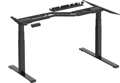Produktbild von Worktrainer - Lumi Höhenverstellbarer Eckschreibtisch - Elektrisches Gestell - Höhe 62-128 cm - Breite 125-165 cm - Schwarz - Mit Speicherfunktion