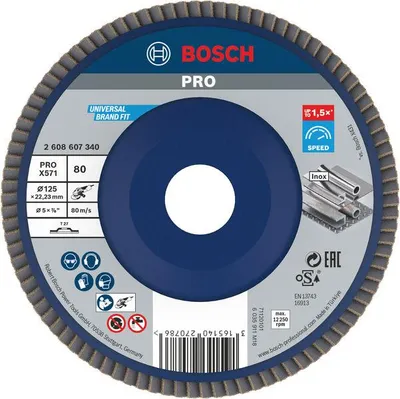 Produktbild von PRO X571 Fächerschleifscheibe, gerade, 125 mm, K80