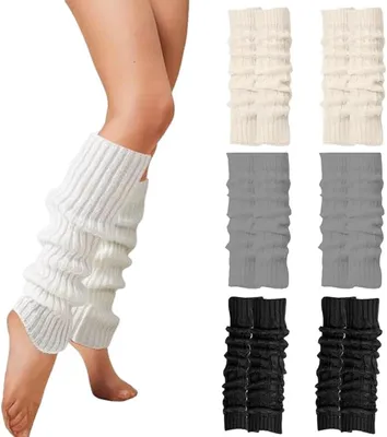 Imagen del producto de Calcetines térmicos tejidos, 3 pares, en colores , blanco y gris, ideales para otoño e invierno