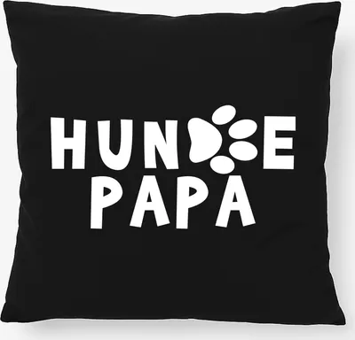 Produktbild von Huuraa Kissen Hundepapa Tapse 40x40cm mit Füllung Black Baumwolle Dekokissen Geschenkidee