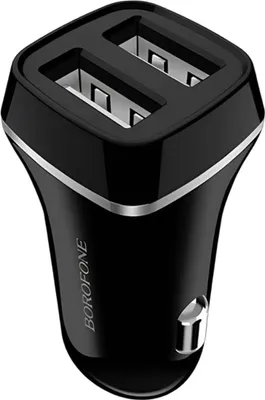 Produktbild von Borofone, Auto-Ladegerät mit 2× USB-A leicht und kompakt, Schwarz