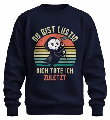 Zdjęcie produktu dla Śmieszny Zabiję Ponurego Żniwiarza Halloween Gothic Saying Bluza Uni , Granatowy, M