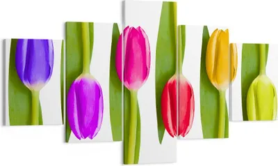 Produktbild von Bild auf Leinwand - Leinwandbild - Tulpe Blume Garten Komposition - 125x70cm - Wand Bild - Wanddeko - Leinwanddruck - Bilder - Kunstdruck - Wanddekoration - Leinwand bilder - Wandkunst - EA125x70-2360