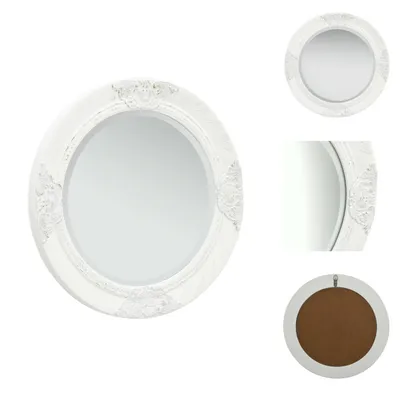 Zdjęcie produktu dla vidaXL Lustro ścienne w stylu barokowym 50 cm białe - Lustro