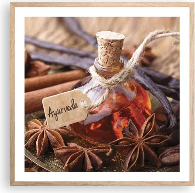 Produktbild von Gerahmtes Poster - Rahmen in heller Eiche - Ayurwenda Anis Vanille - 60x60 cm - Wand Bild - Wanddeko - Wandbilder - Wandposter - Bilderrahmen - Bilder - Kunstdruck - Wandbild - P2NAC60x60-4182