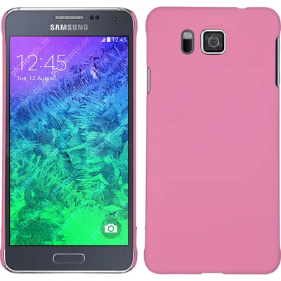 Produktbild von PhoneNatic Case kompatibel mit Samsung Galaxy Alpha - Hülle rosa gummiert Hard-case + 2 Schutzfolien