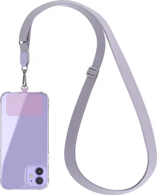 Produktbild von EAZY CASE Universal Handykette kompatibel mit allen Smartphones, Kette zum Umhängen, Handyband mit Hülle, mit Karabiner in Violett