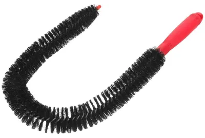 Image de Brosse de nettoyage flexible avec long manche, idéale pour les bouteilles et les canalisations, de couleur noire