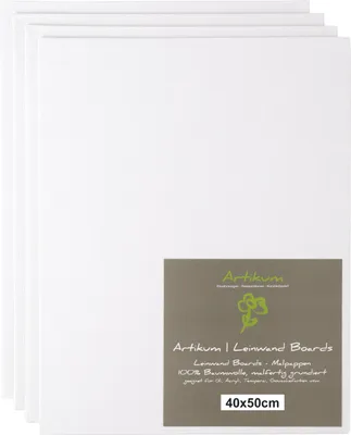 Produktbild von 4x ARTIKUM KÜNSTLER MALKARTON 40x50cm Malpappen mit Leinwand zum Malen