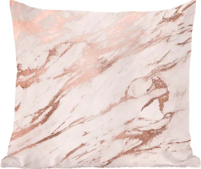 Produktbild von MuchoWow® Zierkissen Sofakissen Wohnzimmer Dekokissen 45x45 cm Marmor - Weiß - Rosa - Schlafpolster - Polster für das Sofa