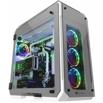 Produktbild von Thermaltake View 71 Tempered Glass Snow Edition, Full Tower, PC, Weiß, ATX, EATX, micro ATX, Mini-ITX, Galvanisiertes Stahl, Weiß