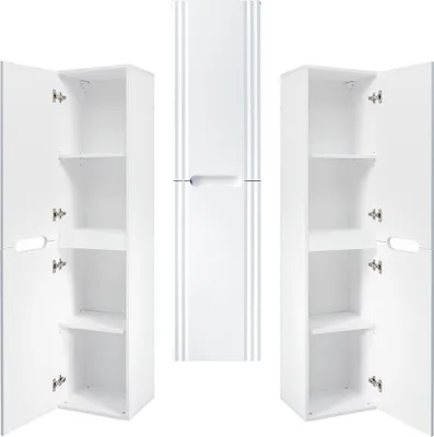 Produktbild von Badmöbel Hochschrank 2-türig FAIRFIELD-56 in weiß, B/H/T: 40/165,5/36  cm