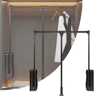 Produktbild von Verstellbare Kleiderstange - Tragkraft 30 kg - Edelstahl - Breite 89-121 cm