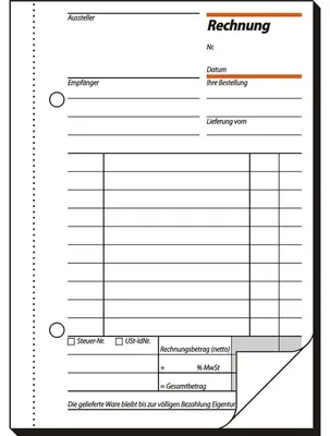 Produktbild von SIGEL RE625 Rechnungen, A6, mit Blaupapier, 2 x 50 Blatt