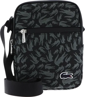 Produktbild von LACOSTE Umhängetasche Schultertasche Flat Crossover Bag Camo Croc Noir schwarz