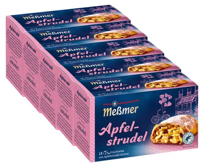Zdjęcie produktu dla Meßmer Apple Strudel Herbata owocowa 18 pojedynczych torebek 40g 5-pak