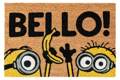 Imagen del producto de Alfombrilla para puerta con diseño de Minions, tamaño 40x60 cm, con base antideslizante