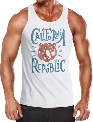 Produktbild von Herren Tank Top California Republic Bär Grizzlybär Kalifornien Neverless®  L