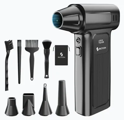 Produktbild von Siltcon® Air Duster PRO kabellos – 150.000 RPM, 6500 mAh, LED-Display, 5 Düsen