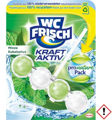 Obrázek produktu pro WC FRISCH W1N8 WC FRISCH KRAFT AKTIV pro nature WC-Duftspüler Minze Eukalyptus, 50,0 g