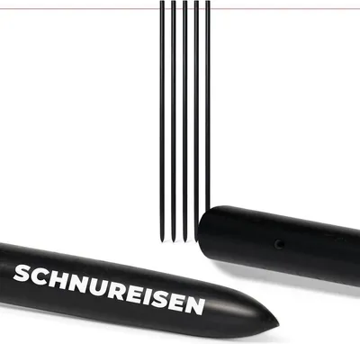 Produktbild von Novatool 5 Stück Schnureisen Ø16 x 1000mm, Schnurnägel Schnurnagel Erdnägel für Richtschnur, Richtschnurhalter Erdnagel Eisenstange Pflasternagel Erdungsstange Stab Rankhilfe Nivellierstaange
