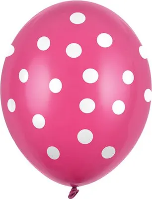 Produktbild von 6 gepunktete Ballons Fuchsia 30cm