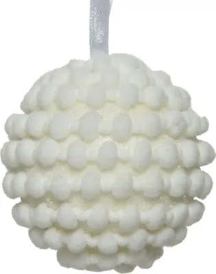 Produktbild von Baumwoll-Christbaumkugel weiß 8 cm - Einheitsgröße