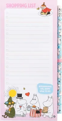 Produktbild von Magnetisches Notizbloch Für Den Kühlschrank, Motiv: Mumins. Magnetische Einkaufsliste Mit Stift