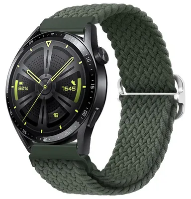 Produktbild von BStrap Elastic Nylon Armband für Samsung Galaxy Watch 3 45mm, olive green