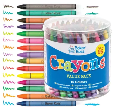 Wachsmalstifte, 96er-Pack, bunt, für Kinder, Kunst & Basteln