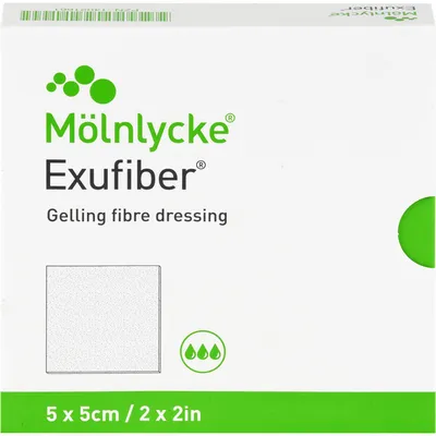 Obrázek produktu pro Exufiber 5x5 cm obvaz z gelových vláken 10 ks