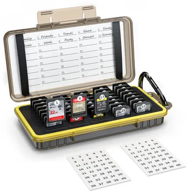 Produktbild von Kiwifotos Wasserdicht Speicherkarten Etui Aufbewahrung für 40 SD SDXC SDHC, Cfexpress Type A - SD Karten Tasche Hülle Schutzbox Tragetasche Memory Card Case Box