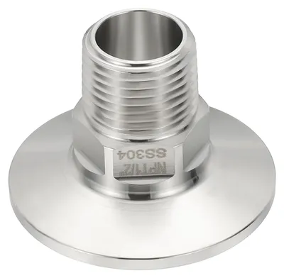 TC Tri-Clamp Adapter 1,5" auf NPT 1/2" AG, 304 Edelstahl, 50,5 mm