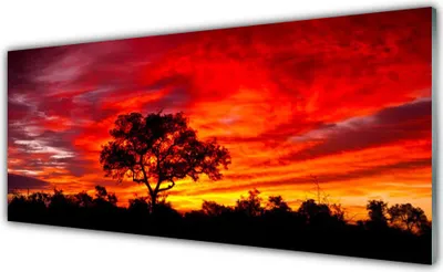 Produktbild von Acrylglasbilder 125x50 Wandbild Druck Baum Landschaft