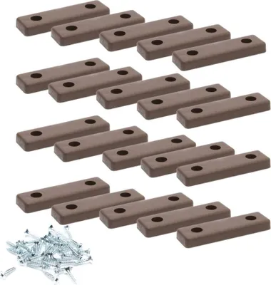 Produktbild von 20x sossai Möbelgleiter in Braun inkl. Schrauben 50x14x5mm Bodenabstandshalter Möbelpads Möbelfüße zum Anschrauben