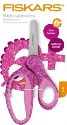 Obrázek produktu pro Fiskars Dětské Nůžky Se Zaoblenou Špičkou 13 cm - Růžové Třpytky 1064074