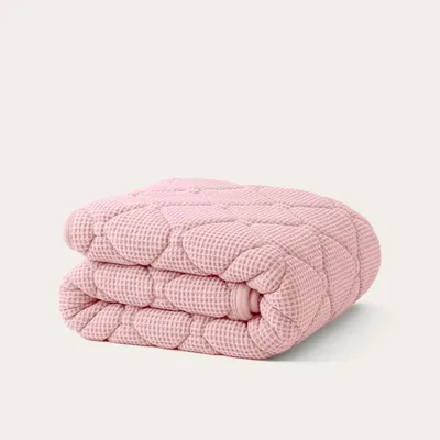 Produktbild von HappyBed Waffle Pink - 100% Baumwolle - Decke für das ganze Jahr