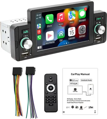 Produktbild von 5-calowe radio samochodowe Bluetooth Odtwarzacz MP5 Odbiornik radiowy FM z obsługą Carplay Android Auto Funkcja zestawu głośnomówiącego Ładowanie/odtwarzanie przez USB Połączenie telefoniczne Wspomaganie cofania Sterowanie z kierownicy